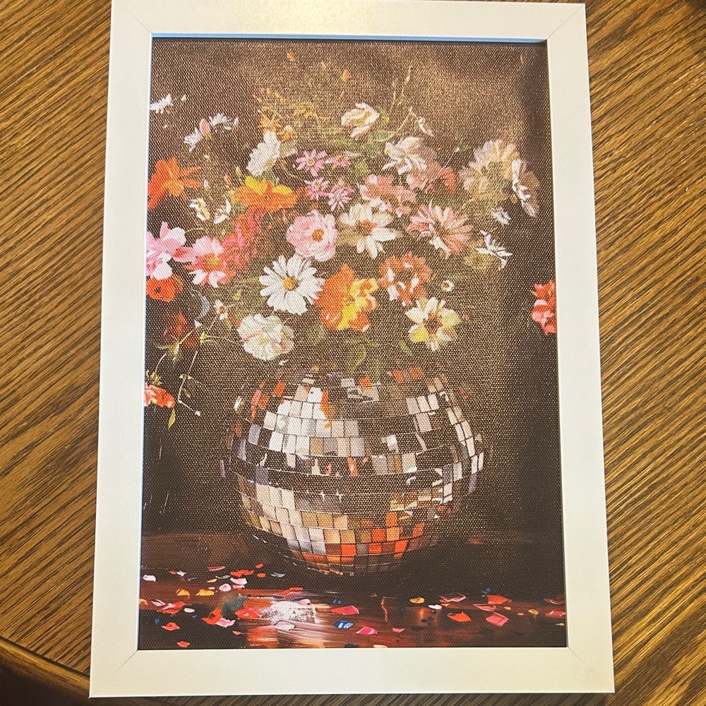 Floral Art Print in White Frame